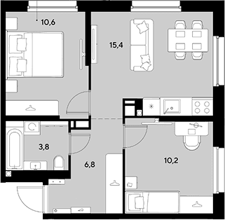 Продается 2-комн. квартира, 46.8 м²