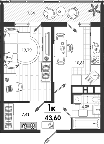 Продается 1-комн. квартира, 36.06 м²
