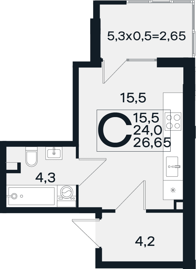 Продается 1-комн. квартира, 24 м²