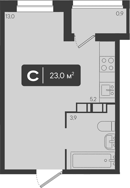 Продается 1-комн. квартира, 22.1 м² — фото 2