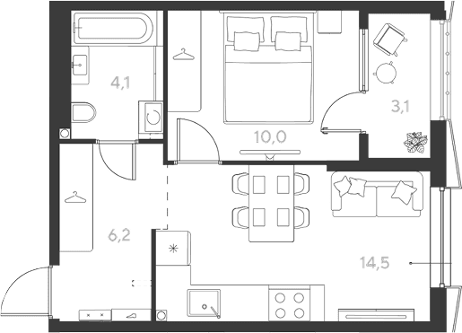 Продается 1-комн. квартира, 34.8 м²