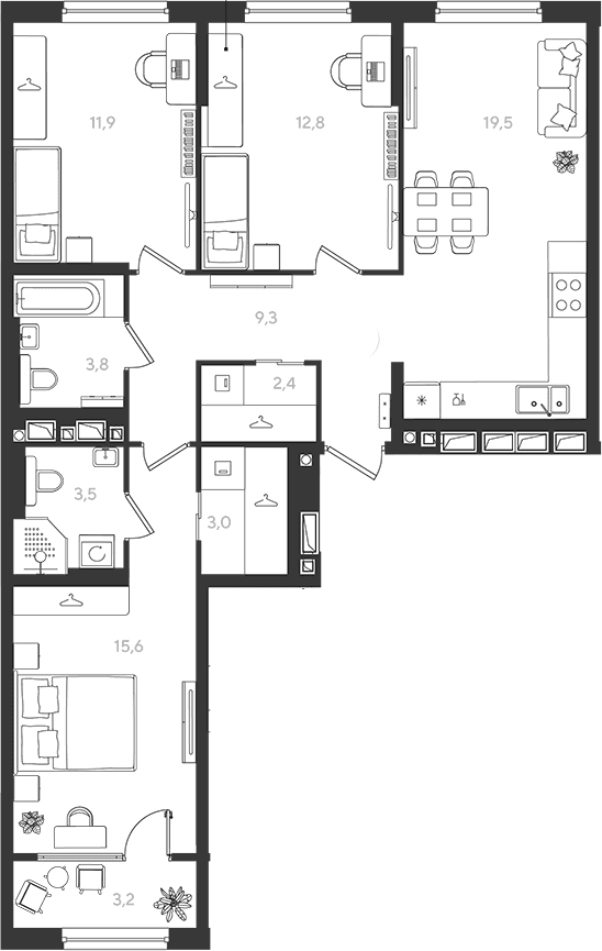 Продается 3-комн. квартира, 81.8 м²