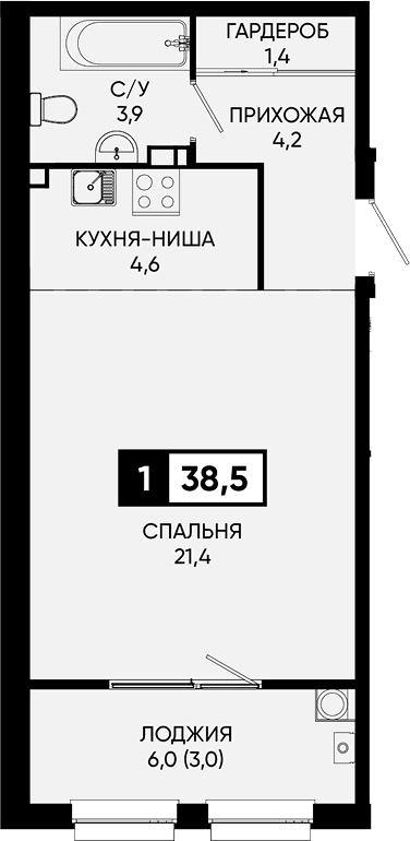 Продается 1-комн. квартира, 35.5 м²